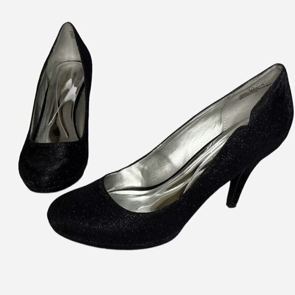 Andrew Geller Shoes - Andrew Geller Black Sparkle Dress Pump Shoes Evening Garey Size 10M